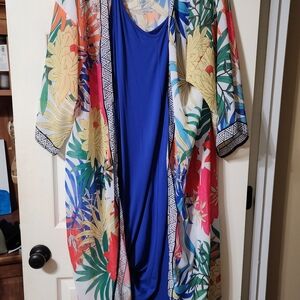 SHEIN Multicolor Floral Kimono Dress